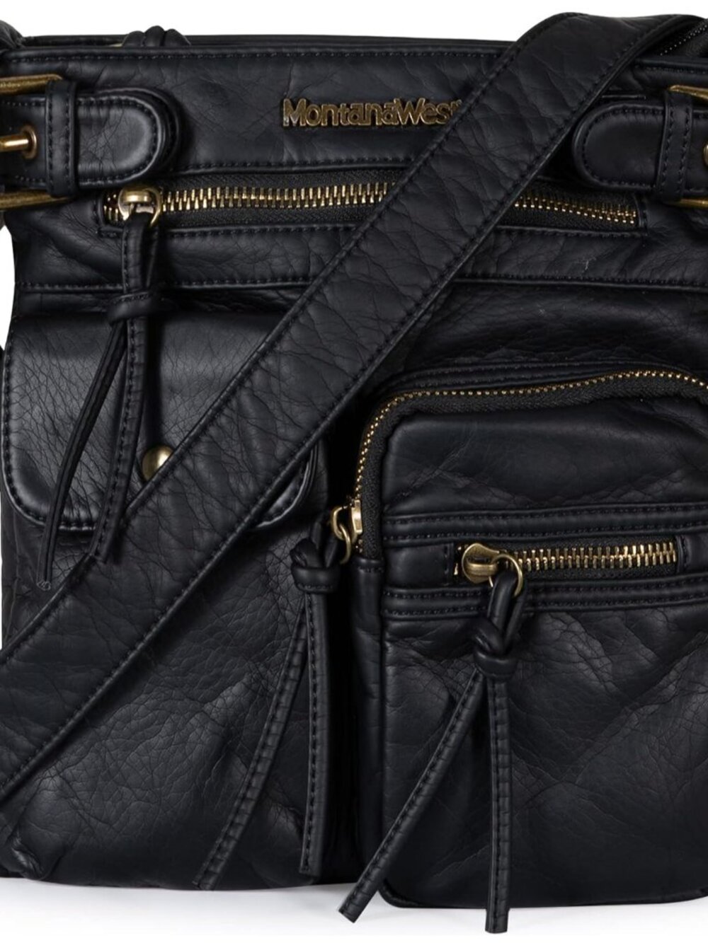 Crossbody Bag for Women Soft Washed Leather Multi Pocket crossbody handbags